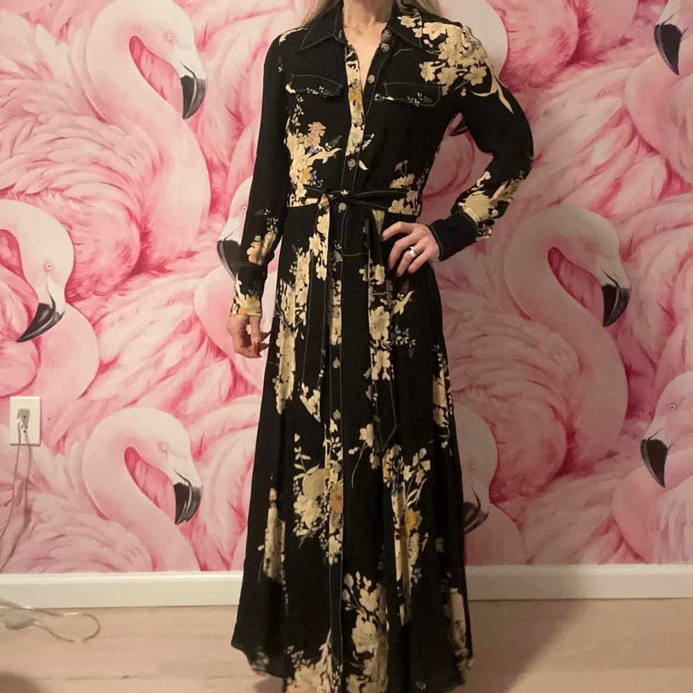 Mossimo Dutti black floral maxi